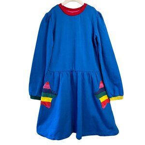 MINI BODEN Rainbow Star Pockets Dress Girls 11-12 Pocket Thick Cotton Winter